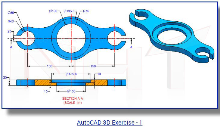 Bài Tập Autocad 3D Cơ Bản # Nhận Thiết Kế, Đào Tạo Kỹ Thuật Viên Đồ Họa Kỹ  Thuật